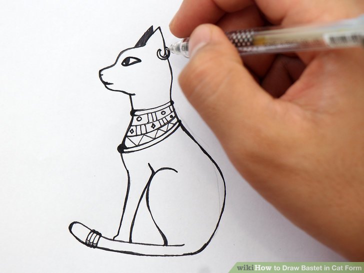 728x546 how to draw bastet in cat form - Bastet Drawing