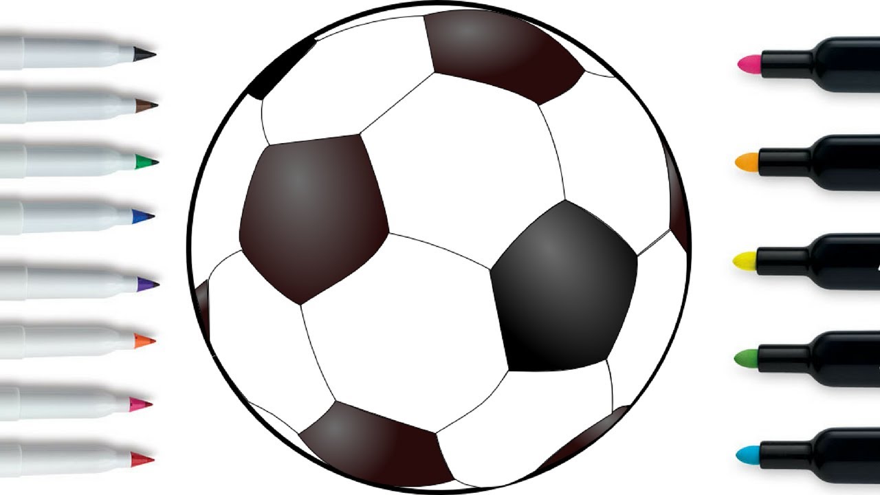 1280x720 how to draw and paint soccer ball coloring cricket bat and ball - Bat And Ball Drawing