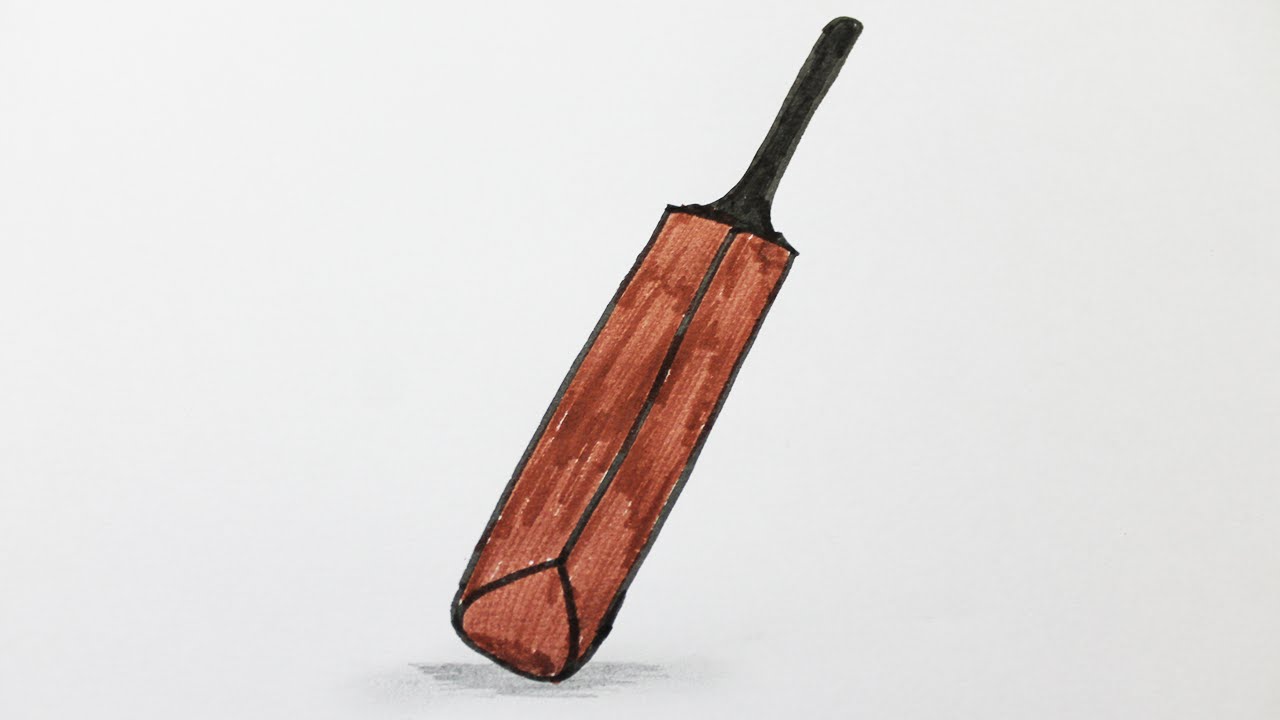 1280x720 How To Draw A Cricket Bat - Bat And Ball Drawing