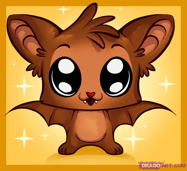 757x692 How To Draw A Cute Bat, Step - Bat Cartoon Drawing