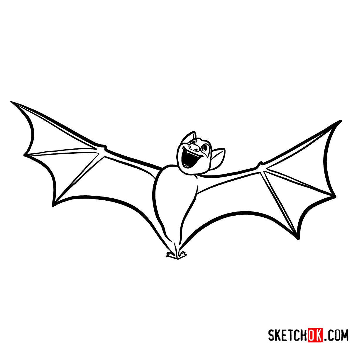 1200x1200 how to draw bat dracula hotel transylvania - Bat Drawing