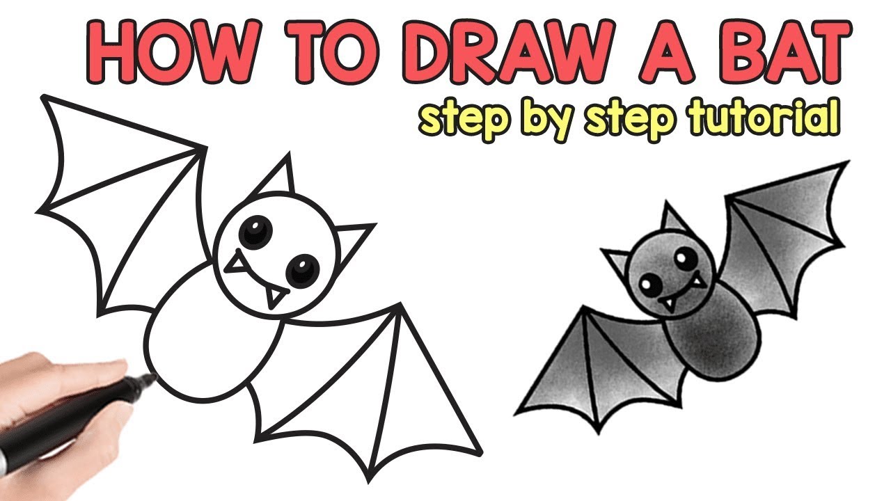 How To Draw A Bat Easy Step By Step