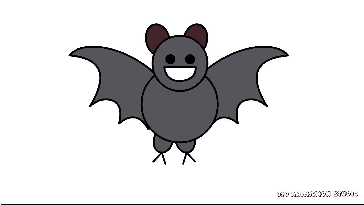 1280x720 Inspiring Cartoon Bat Drawing Gallery - Bat Drawing Easy