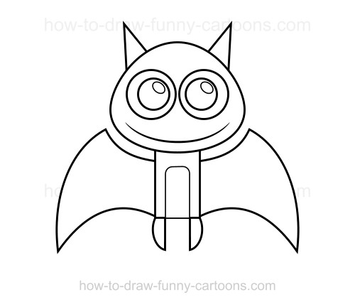 500x432 How To Draw A Bat - Bat Drawing Easy