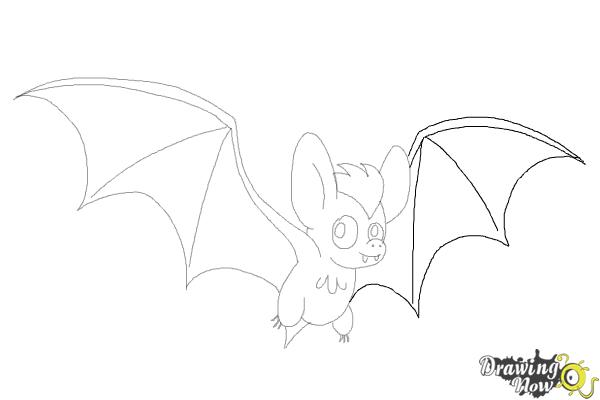 600x400 How To Draw A Bat Step - Bat Drawing Images