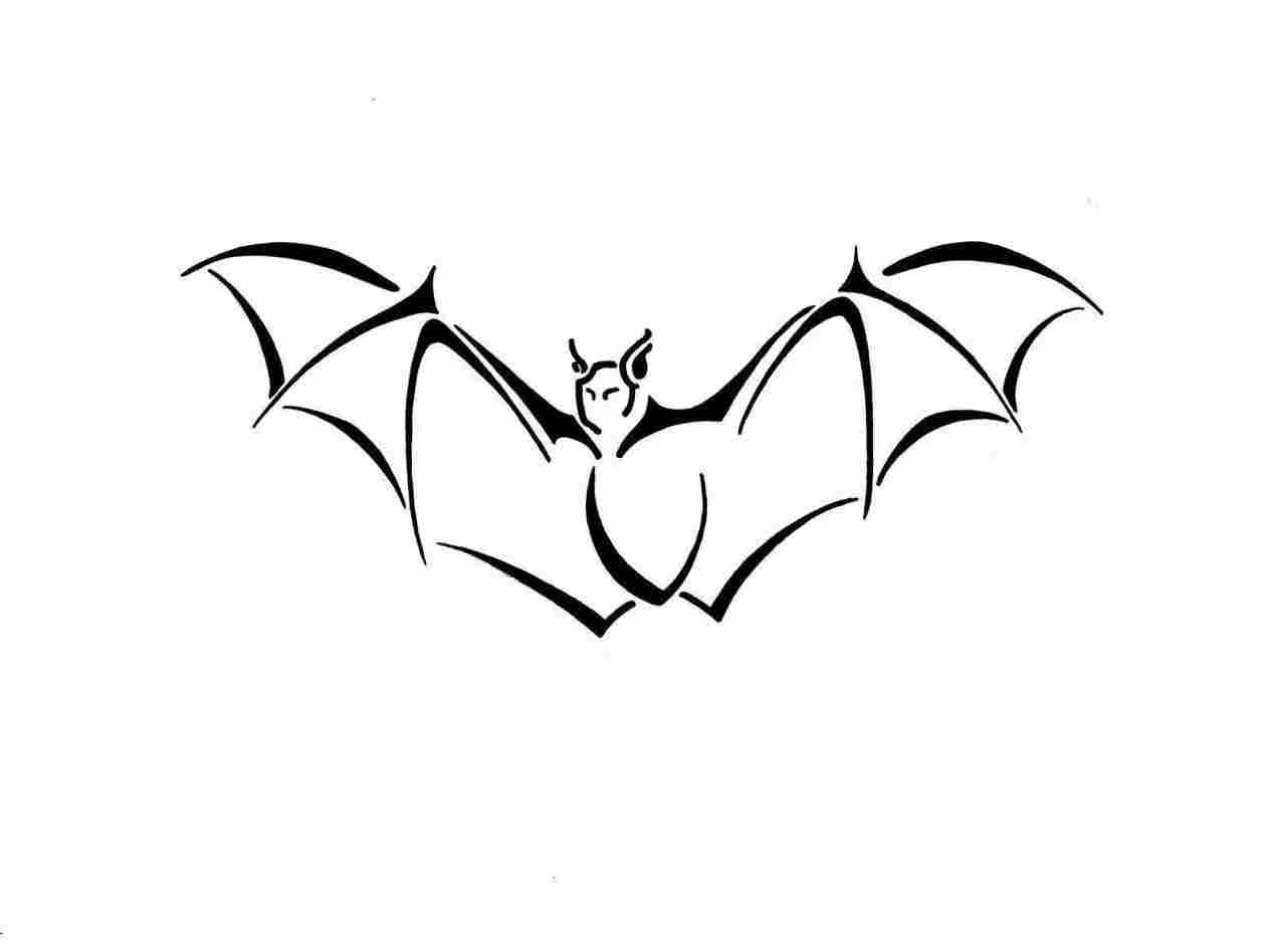 1264x948 Rhdrawinghowtodrawcom How Simple Bat Drawing To Draw A Cartoon - Bat Drawing Images
