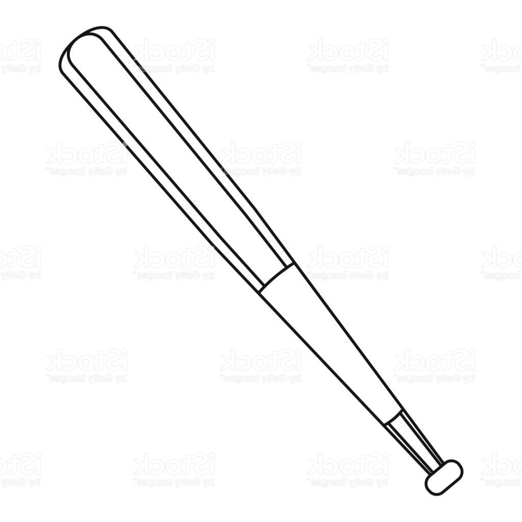 1024x1024 Best Hd Baseball Bat Icon Outline Style Vector Image - Bat Drawing Outline