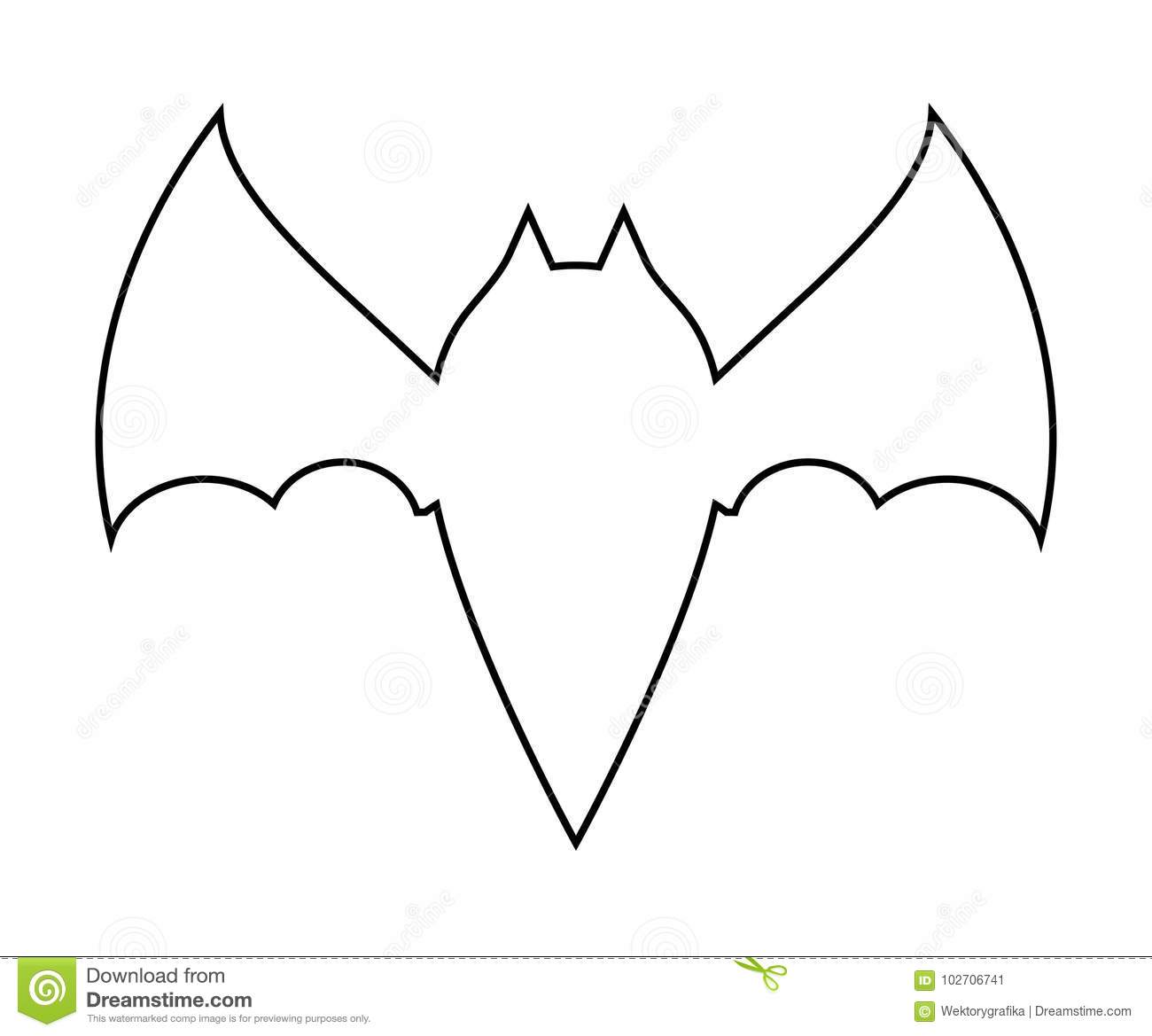 1300x1169 Outline Of A Bat - Bat Drawing Outline