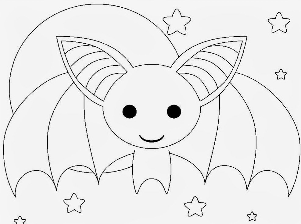 987x735 free printable kids coloring pages halloween bats for kids bat - Bat Drawing Outline