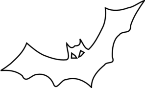 296x180 Bat Outline Clip Art - Bat Drawing Outline