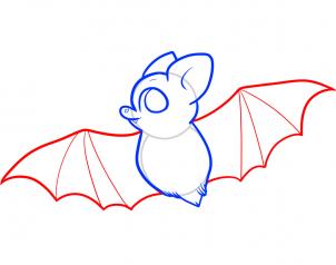 302x238 How To Draw How To Draw A Bat For Kids - Bat Line Drawing