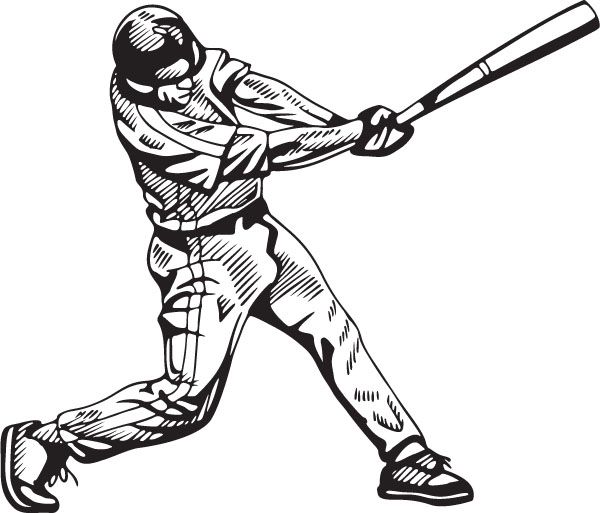 600x513 Baseball Bat Clipart Line Drawing - Bat Line Drawing