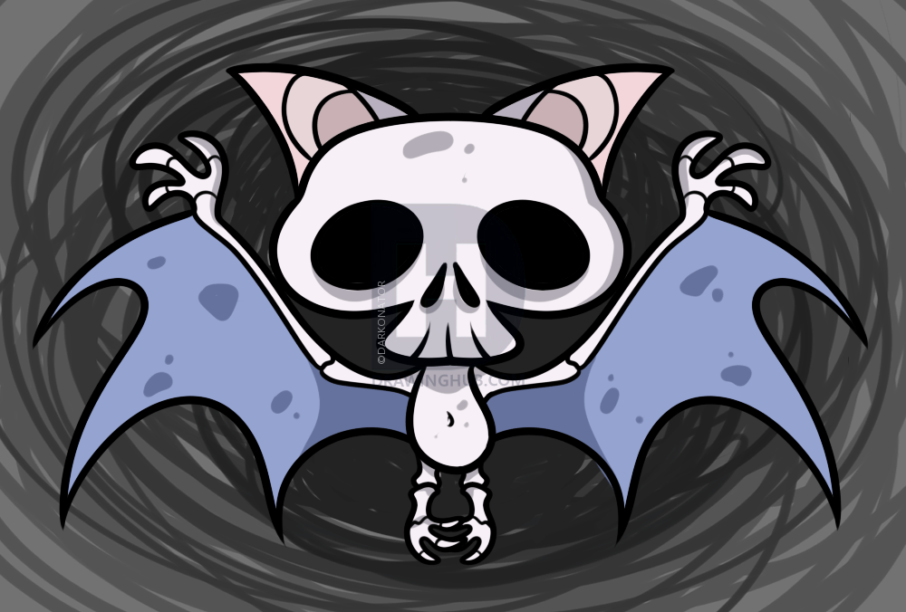 1000x676 How To Draw A Bat Skeleton, Step - Bat Skeleton Drawing