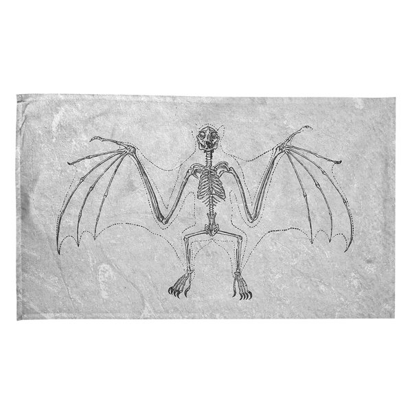600x600 Shop Katelyn Smith Vintage Bat Skeleton Tea Towel - Bat Skeleton Drawing