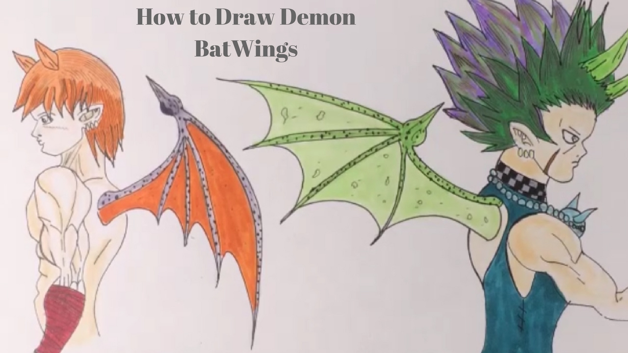 1280x720 How To Draw Demonat Wings Manga Version - Bat Wings Drawing
