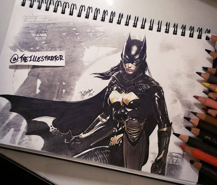 750x640 Batgirl Pencil Drawing - Batgirl Drawing