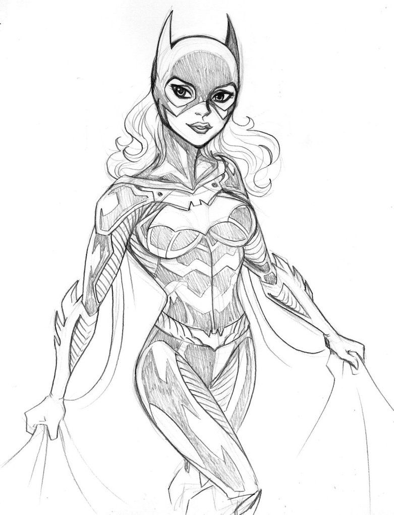 Batgirl Sketch - Batgirl Drawing. 