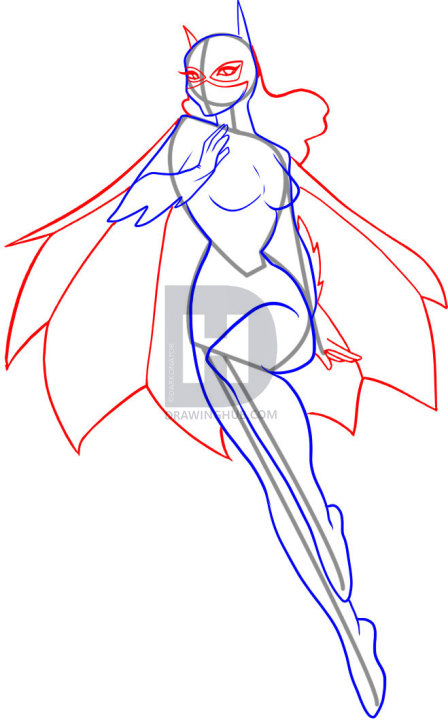 448x720 How To Draw Batgirl, Step - Batgirl Drawing