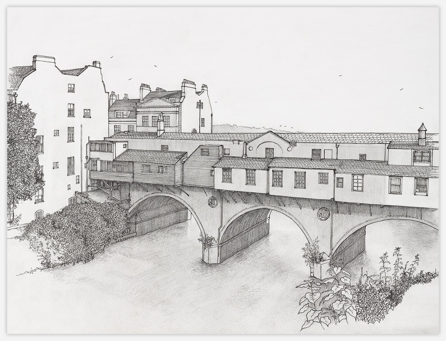 1550x1184 Pulteney Bridge - Bath Drawing