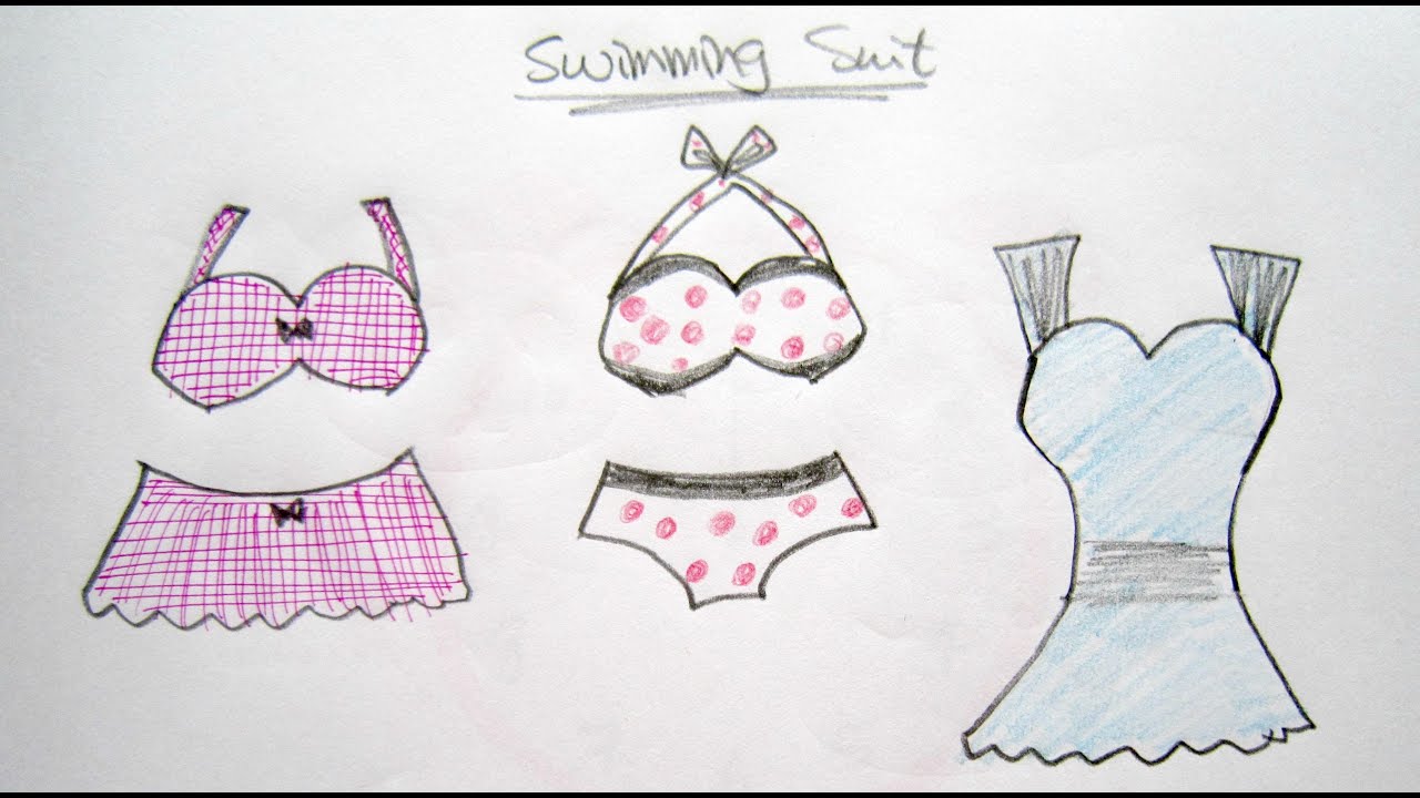 1280x720 How To Draw Cartoon Swimming Suits - Bathing Suit Drawing