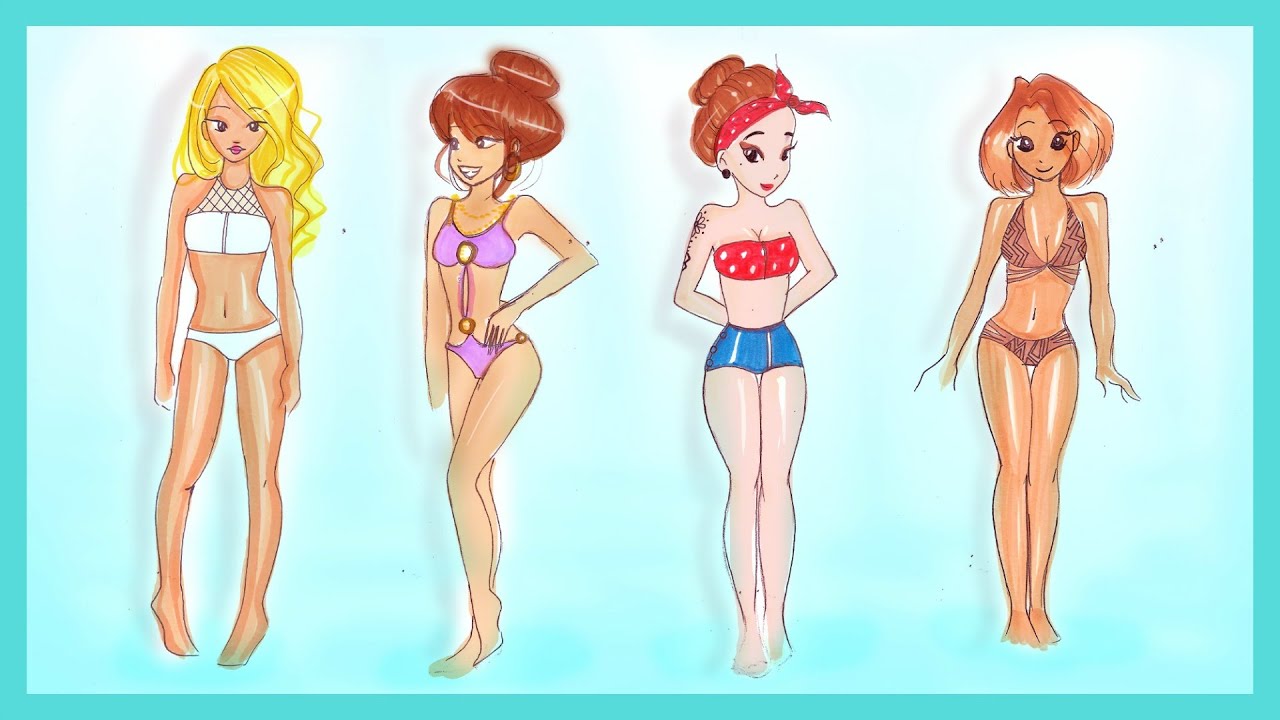 1280x720 Drawing Tutorial - Bathing Suit Drawing