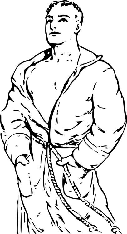 407x750 man in bathrobe drawing pajamas cc0 - Bathrobe Drawing