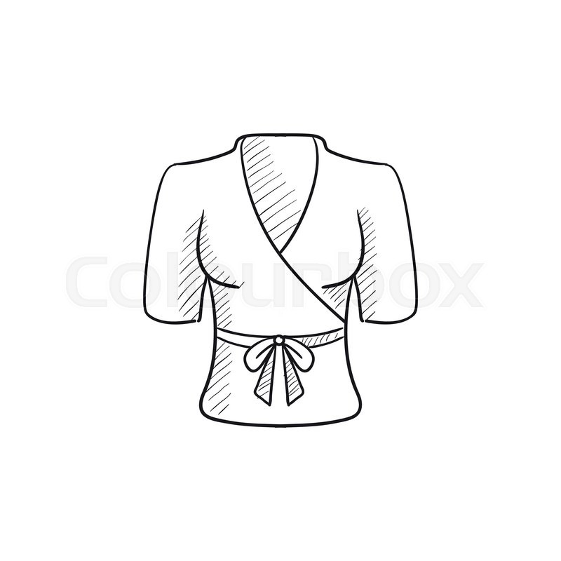 800x800 short female bathrobe vector sketch stock vector colourbox - Bathrobe Drawing