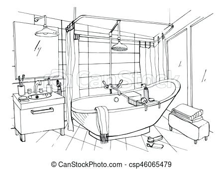 450x341 bathroom sketch bathroom sketch - Bathroom Drawing Images