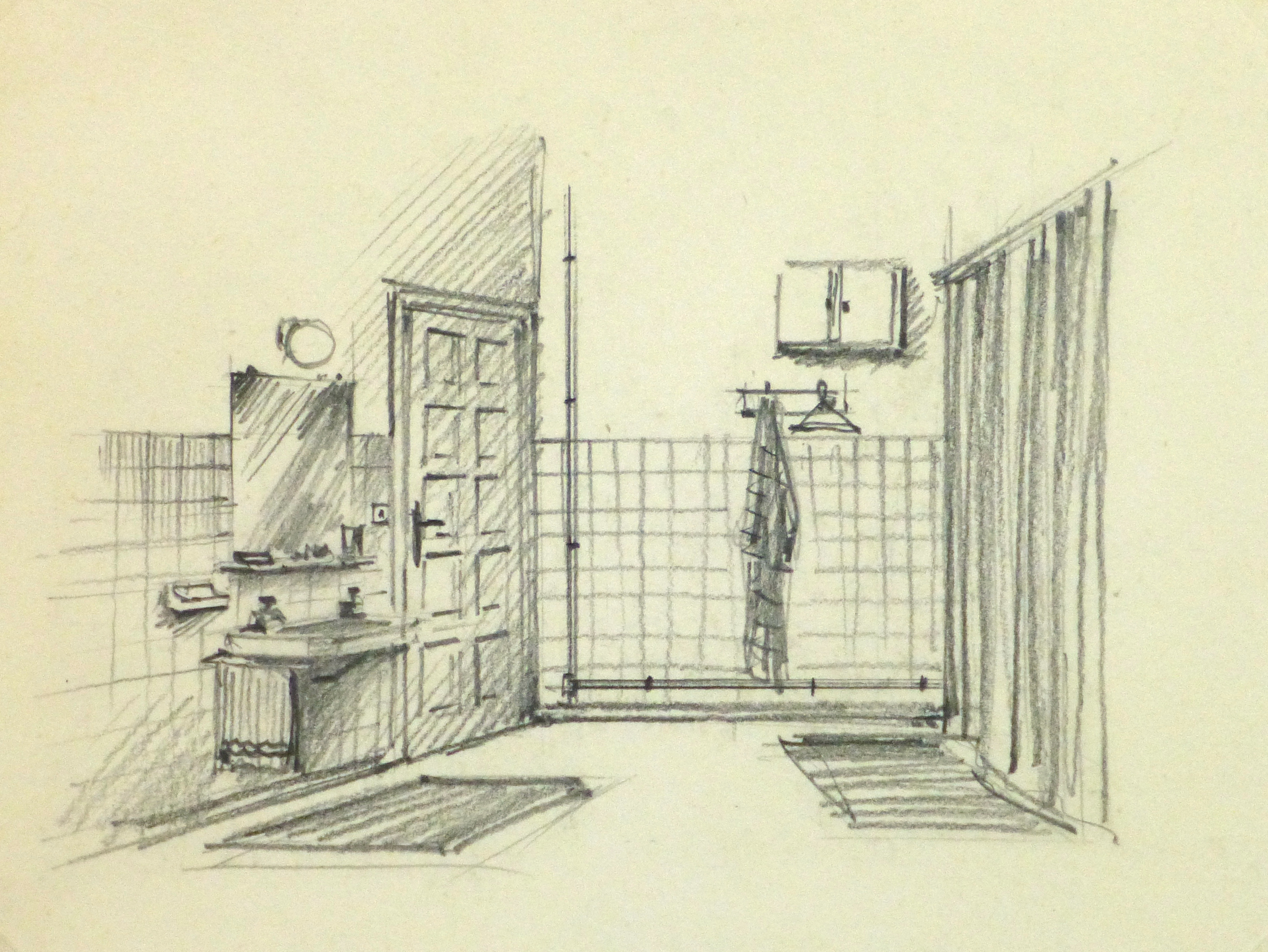 3208x2408 pencil drawing bathroom interior, circa - Bathroom Drawing Images