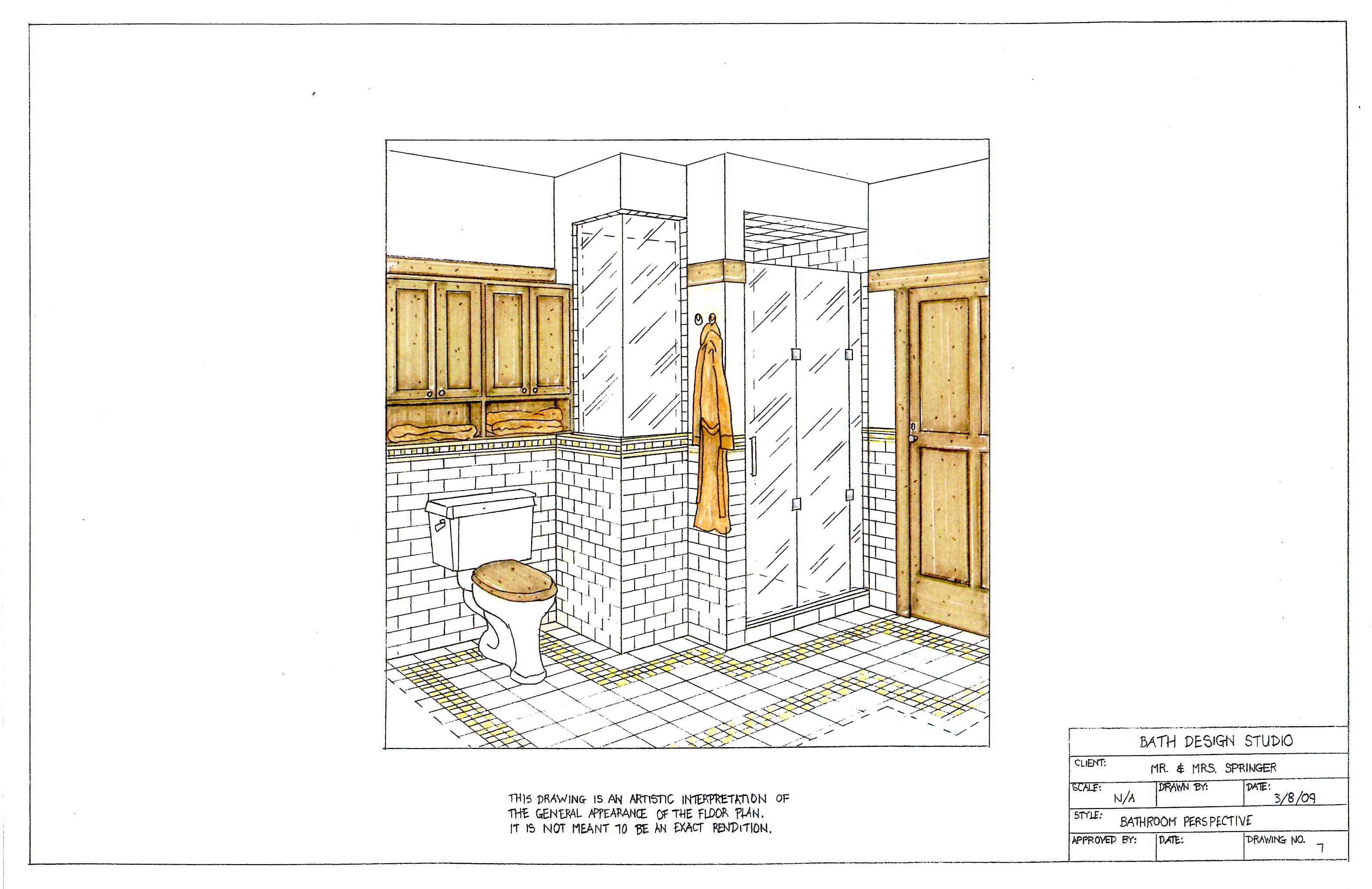 3153x2044 Image Result For Remodeling Bathroom Hand Rendering Drawings - Bathroom Drawings