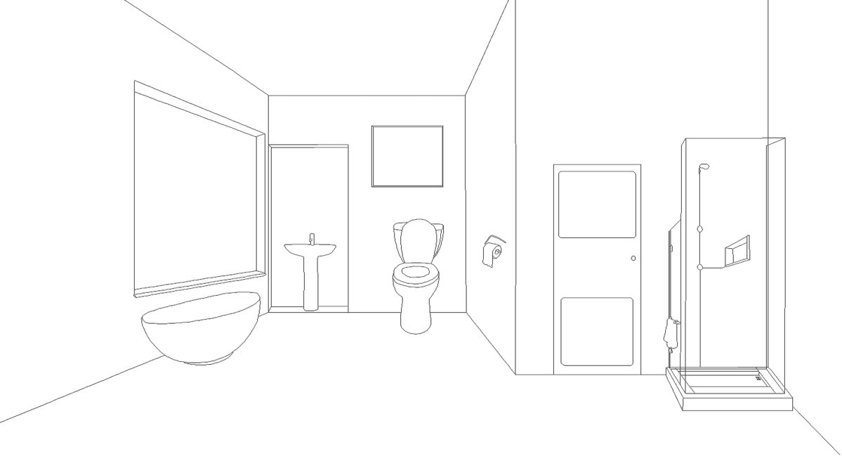 Bathroom Drawings at PaintingValley.com | Explore collection of ...