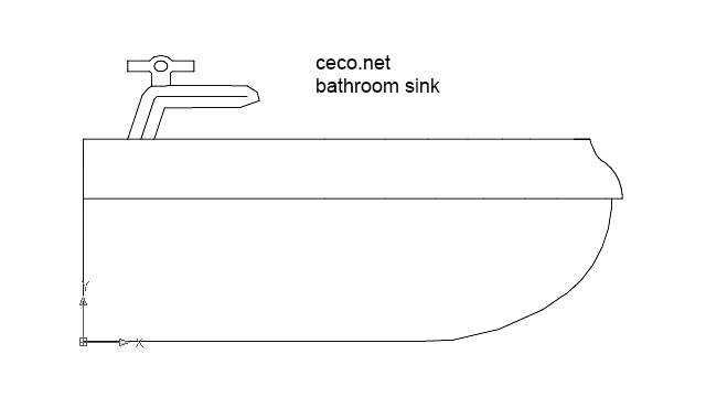 640x360 autocad drawing bathroom sink side view dwg - Bathroom Sink Drawing