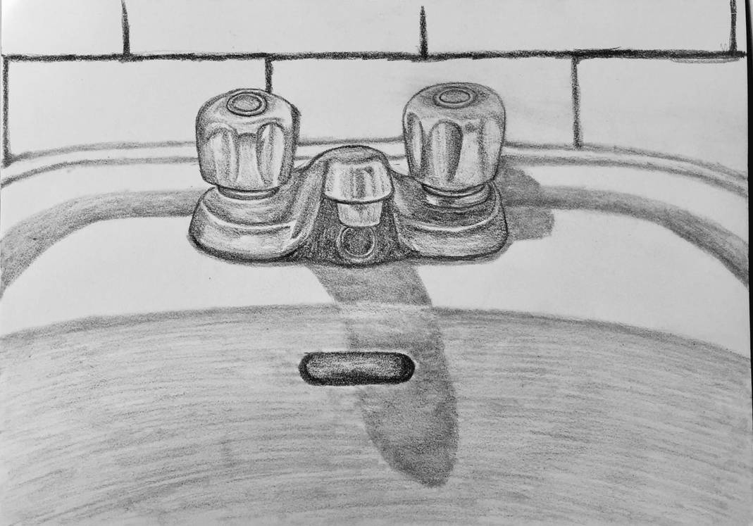 drawing of a bathroom sink