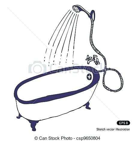 450x470 bathtub sketch digiartsolution club - Bathtub Drawing