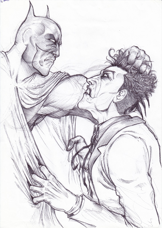 568x800 Batman Vs Joker Drawing Photos Drawing Skill - Batman And Joker Drawing