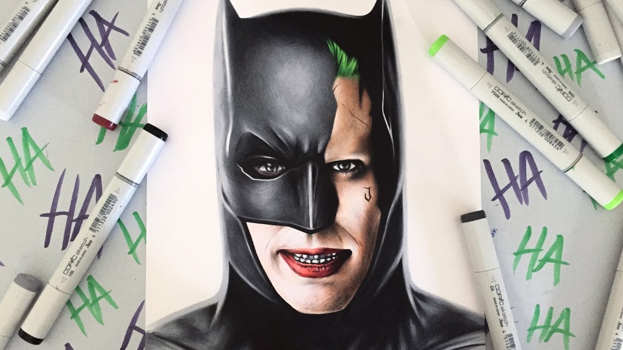 1280x720 Drawing The Joker In Batman's Suit - Batman And Joker Drawing