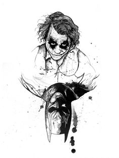 236x314 Personnal Interpretation Of Batman And The Joker Sketch - Batman And Joker Drawing