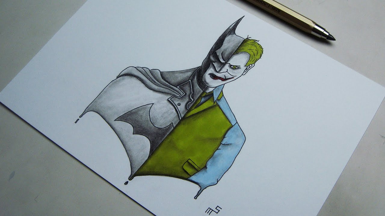 1280x720 Speed Drawing Batman Vs Joker Artwork - Batman And Joker Drawing