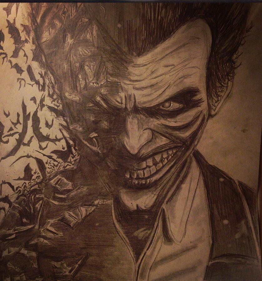 837x900 The Joker Batman Arkham Origins Drawing - Batman And Joker Drawing
