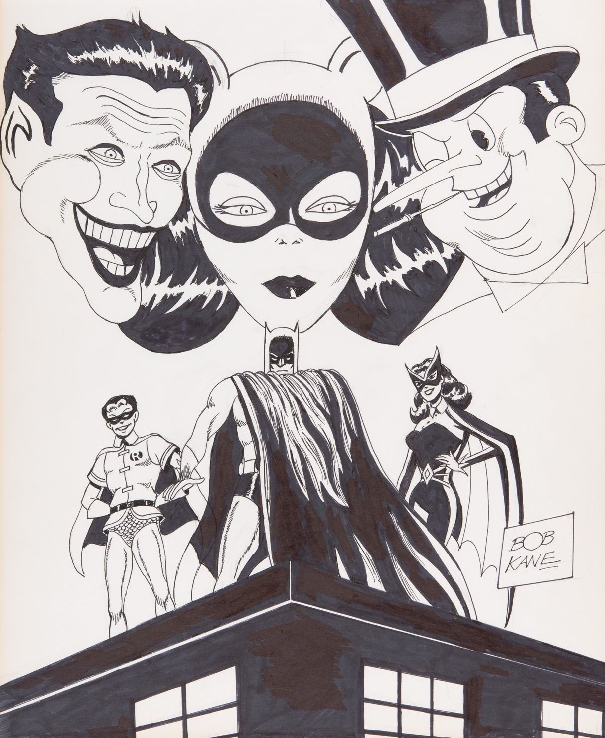 1214x1480 Bob Kane Drawing - Batman And Robin Drawing