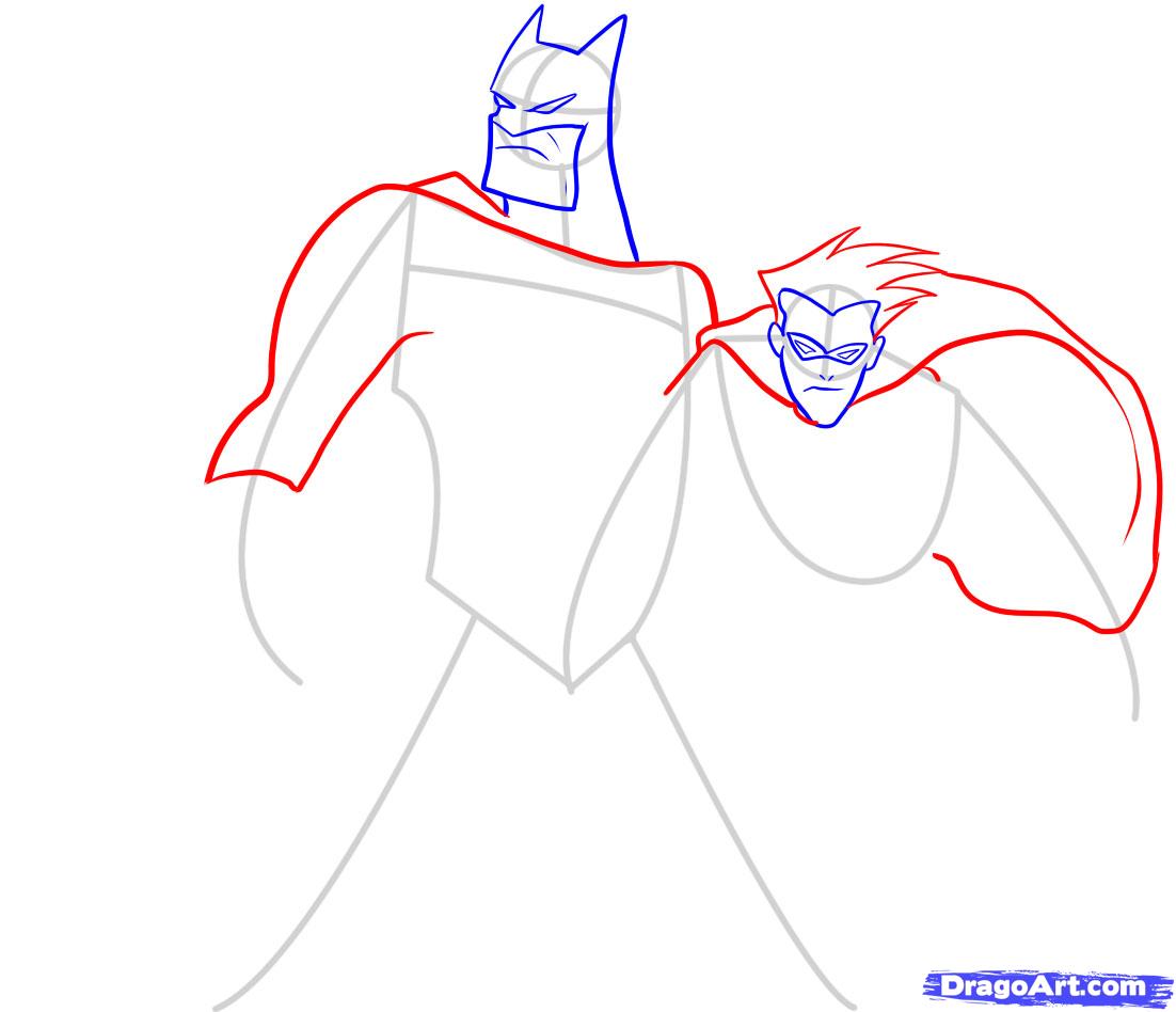 1102x948 How To Draw Batman And Robin, Step - Batman And Robin Drawing