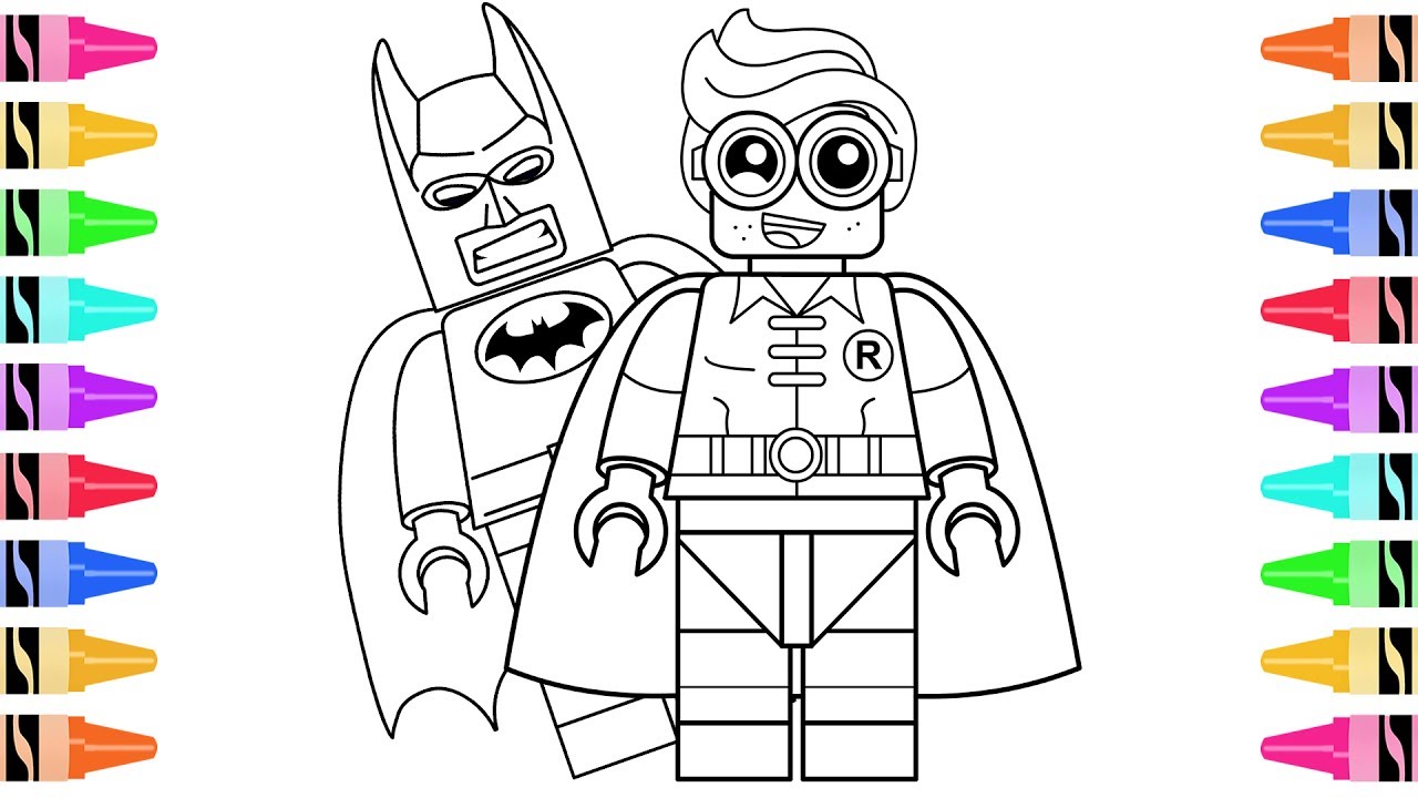 1280x720 How To Draw Lego Batman Robin Kids Learn Colors - Batman And Robin Drawing
