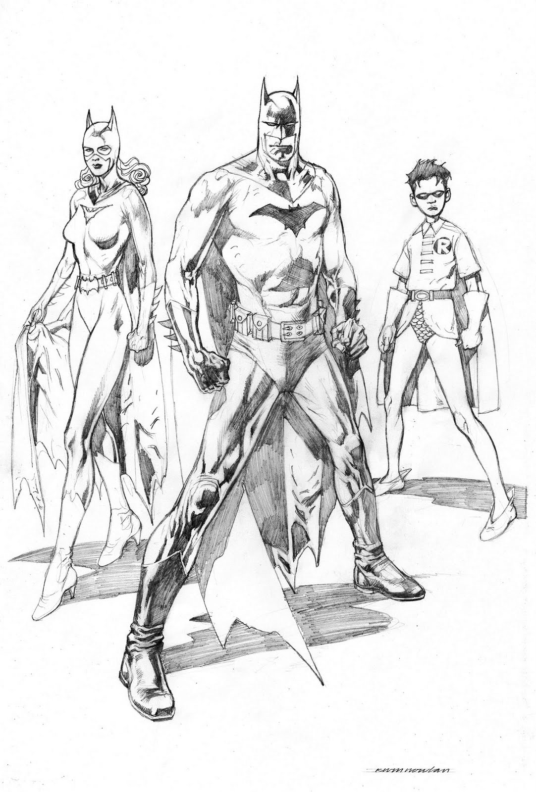 1082x1600 Kevin Nowlan Batman Family X Drawing - Batman And Robin Drawing