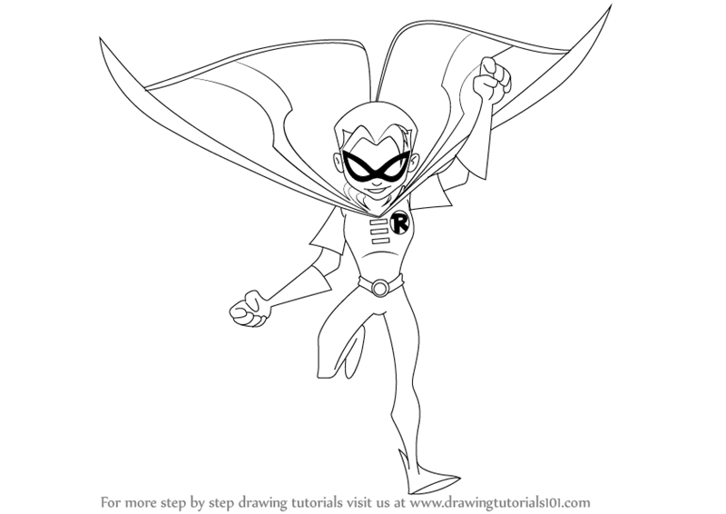 800x566 Learn How To Draw Robin From The Batman - Batman And Robin Drawing