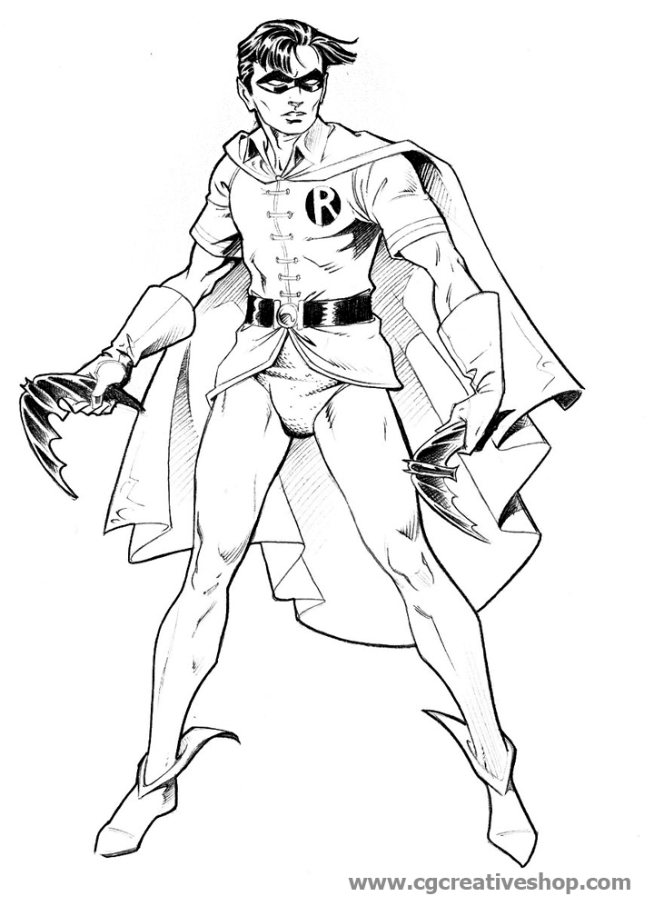 720x1008 Robin Assistente Di Batman, Disegno Da Colorare - Batman And Robin Drawing