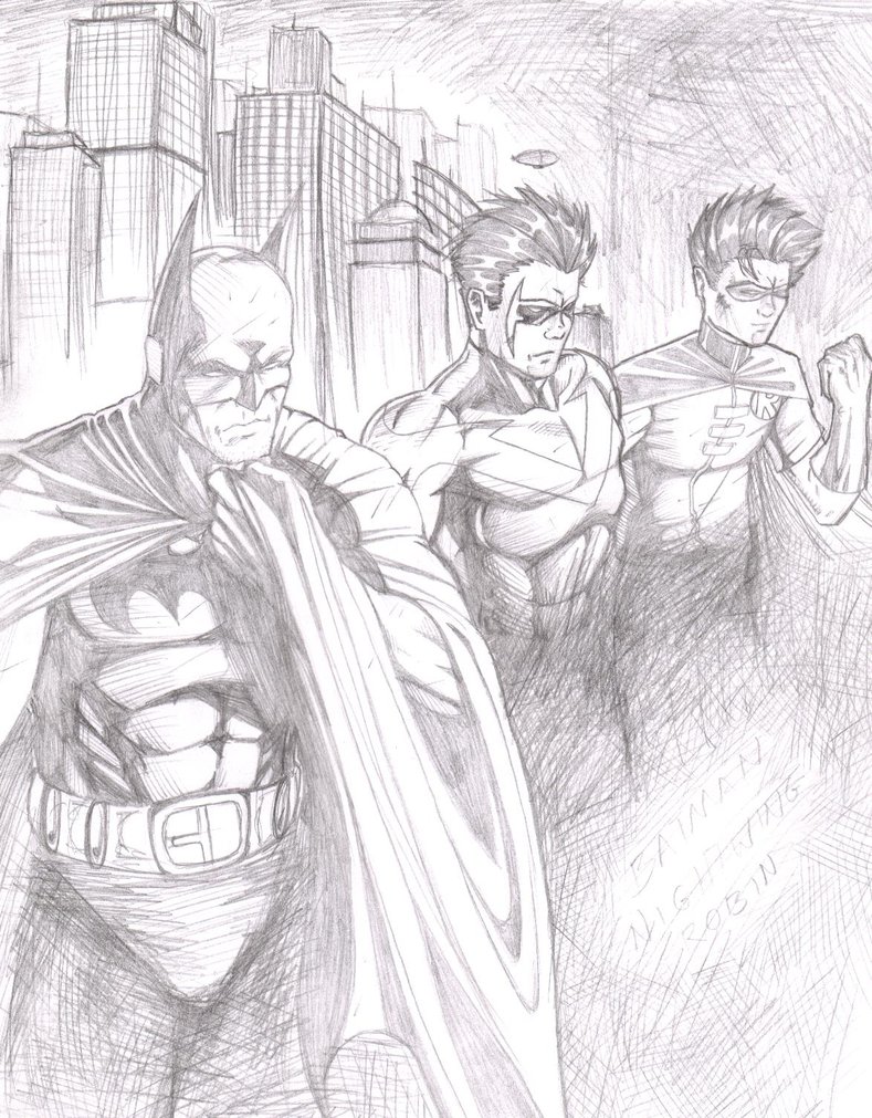 789x1011 Nightwing Lineart Batman And Robin For Free Download - Batman And Robin Drawing