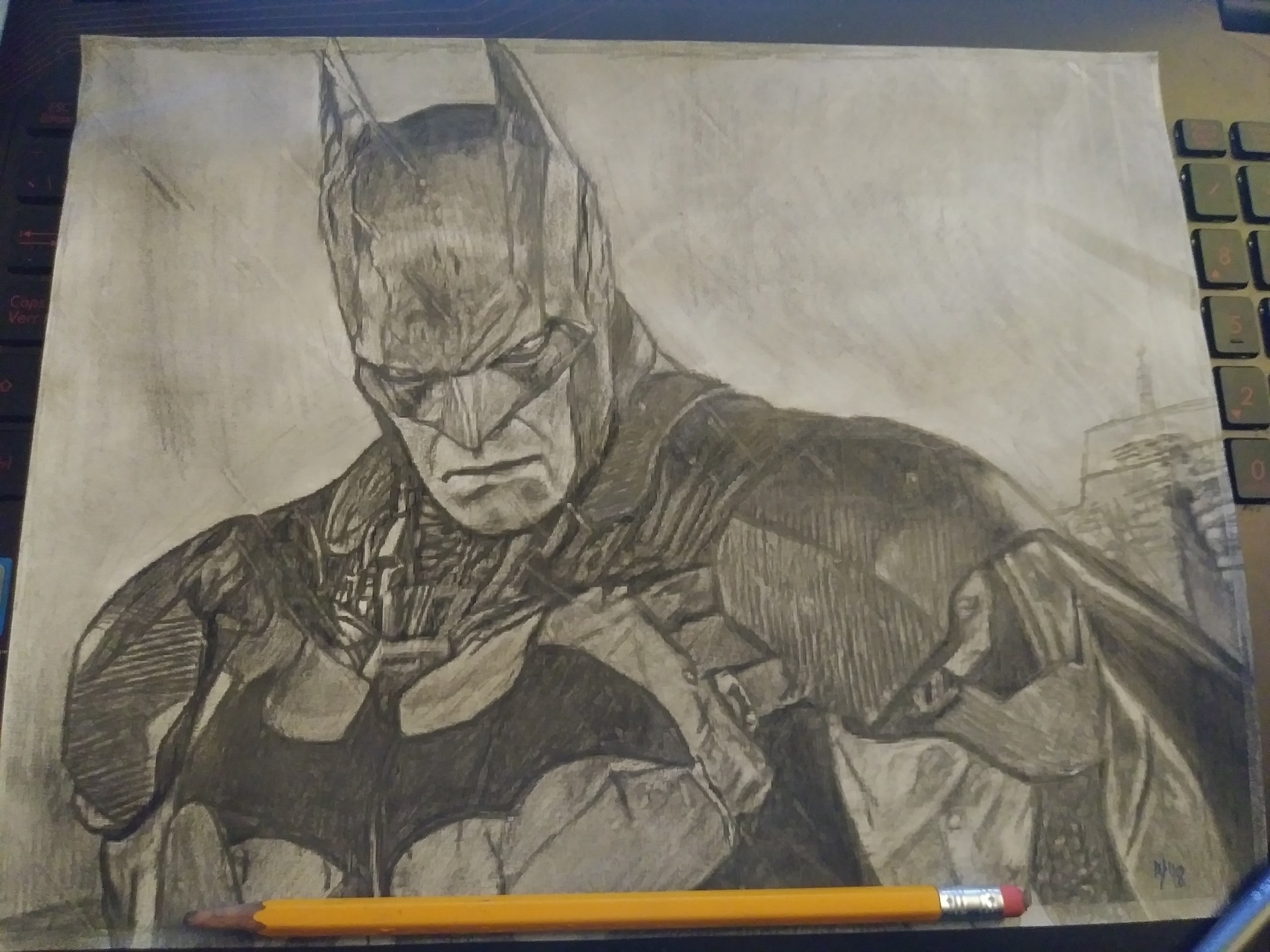 1920x1440 Michael Grinberg - Batman Arkham Knight Drawing