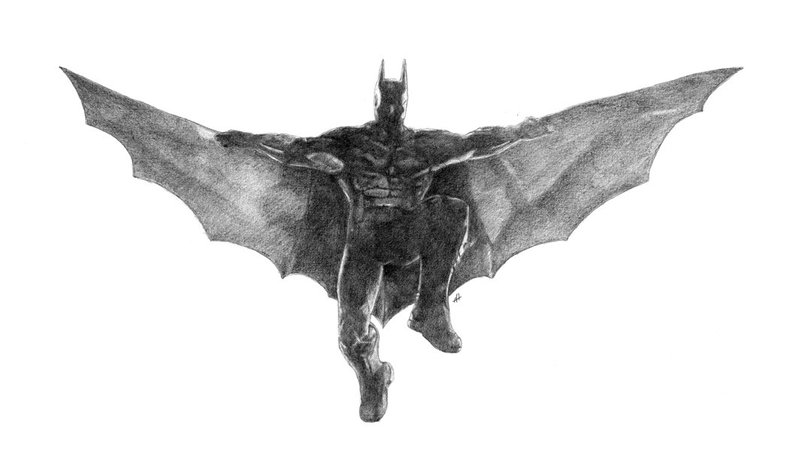 794x474 Original Batman Arkham Knight Drawing Etsy - Batman Arkham Knight Drawing