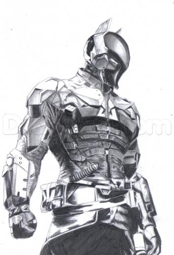 354x520 Step How To Draw The Arkham Knight, Batman Arkham Knight - Batman Arkham Knight Drawing