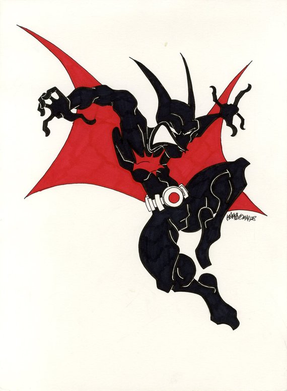 570x777 Batman Beyond Ink Drawing Etsy - Batman Beyond Drawing